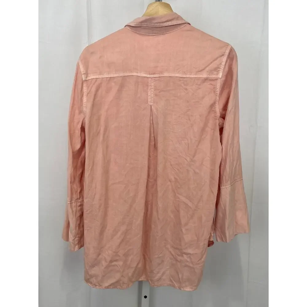 CLOTH & STONE Shirttail Button Down Shirt Long Sleeve Tencel Pink Size S - Picture 2 of 9